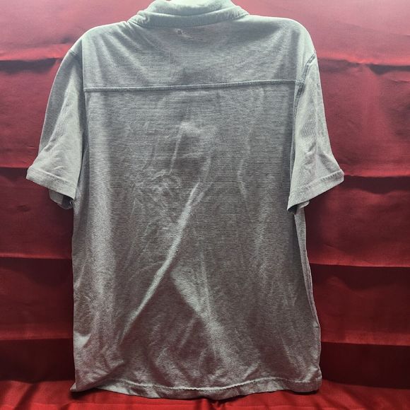 Swiss Tech Polo Shirt Men's Size Medium Gray Casual Stretch Short Sleeve Button - Picture 7 of 9